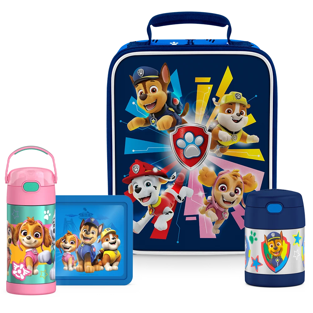 Paw Patrol Skye Bundle - Soft Lunch Box, 12oz FUNtainer® Water Bottle, 10oz FUNtainer® Food Jar & Hard Ice
