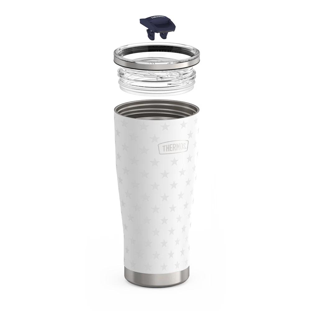 24oz Icon™ Tumbler with Slide Lock Lid - White Stars