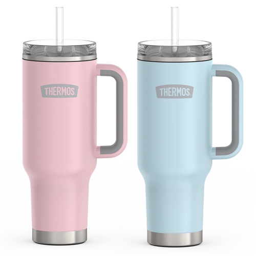 40oz Cup Holder Mug - Sunset Pink & Glacier