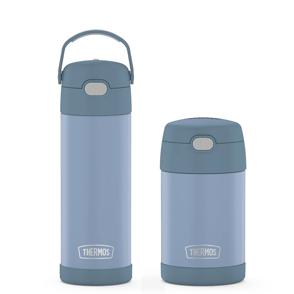 16oz FUNtainer® Water Bottle & Food Jar Bundle - Denim