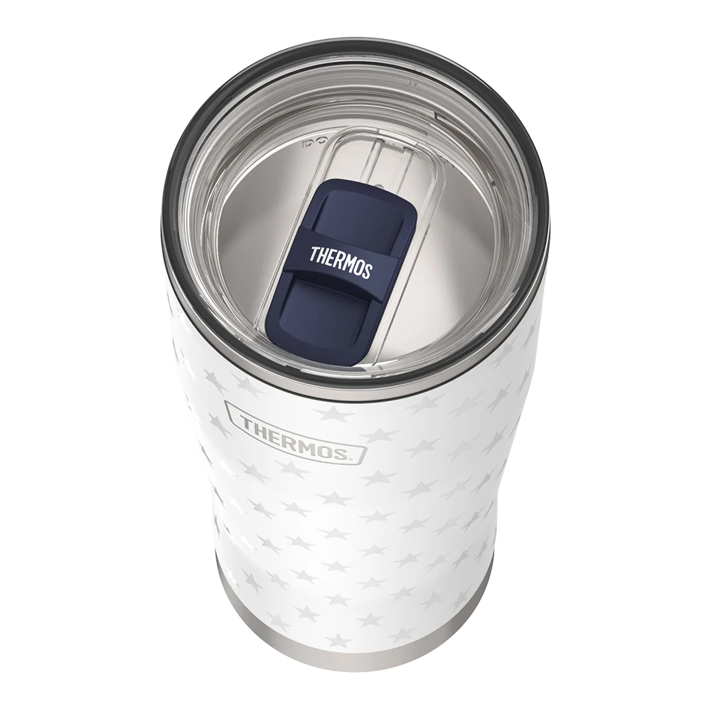 24oz Icon™ Tumbler with Slide Lock Lid - White Stars