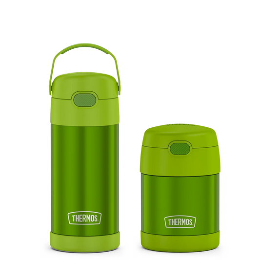 12oz FUNtainer® Water Bottle & 10oz Food Jar Bundle - Lime